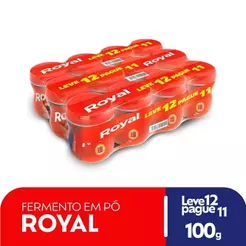 Fermento Químico em Pó Royal 100g- Display 12 Pague 11