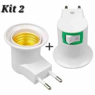 Kit 2 Soquetes Bocal Liga / Desliga E27 Branco