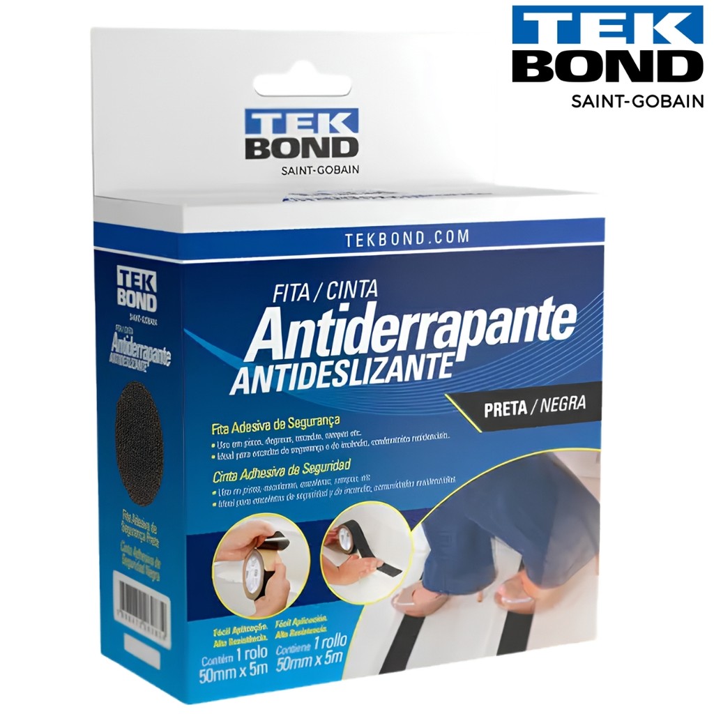 Fita Antiderrapante Preta 50MMX5M TekBond