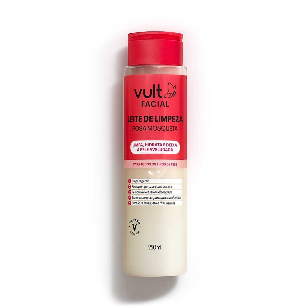 Vult Facial Rosa Mosqueta Leite de Limpeza Facial 250ml