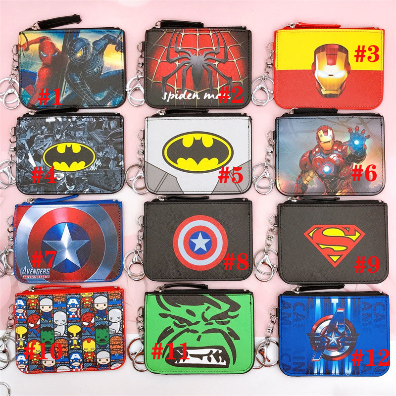 Desenhos Animados League of Legends Batman Revenge Captain Card Case Badge Com Chaveiro Porta-Cartões De Moeda Carteira