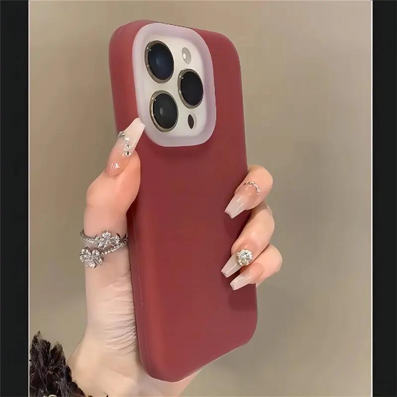 Capa protetora para iPhone 17Promax, 16/15, 14/13, com airbag, líquido cor de groselha preta.