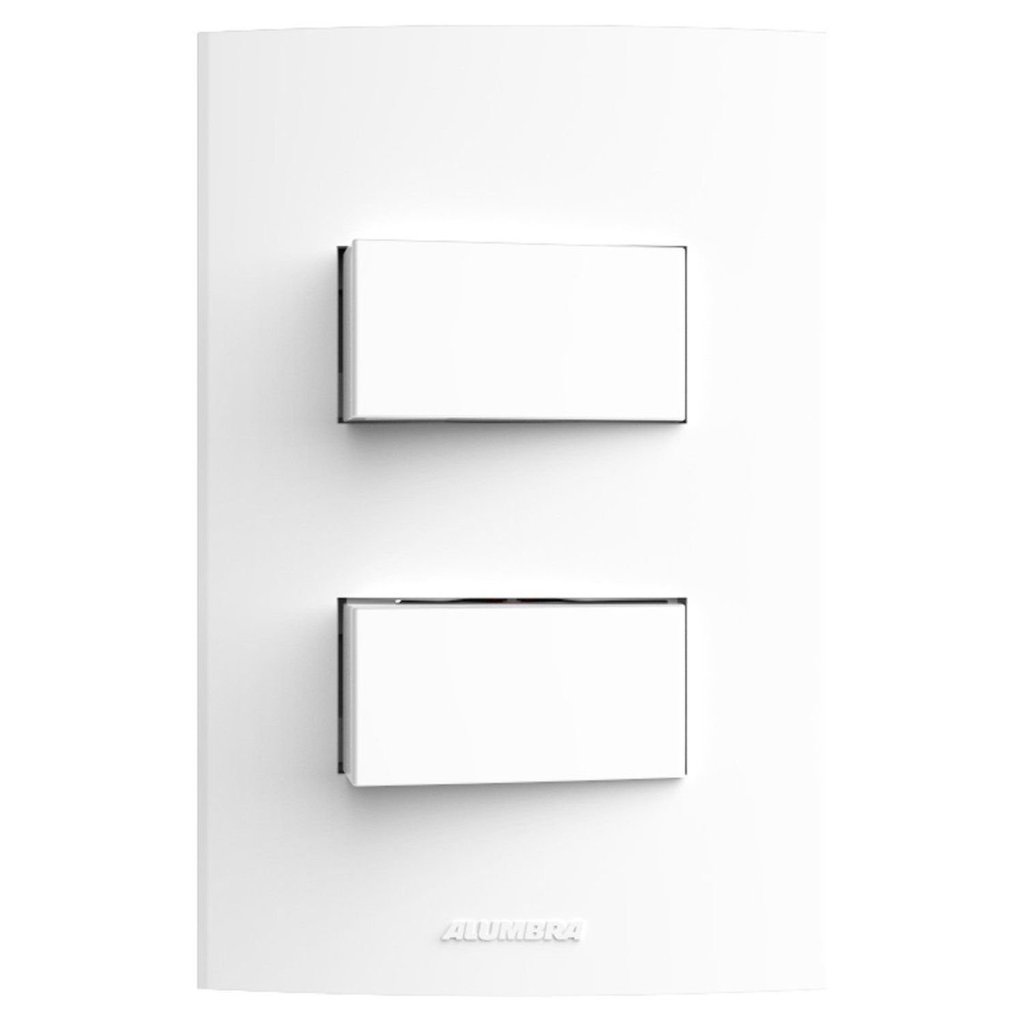 Conjunto 1 Interruptor Simples + 1 Interruptor Paralelo 10a 250v~ Placa 4x2 Inova Pro Alumbra