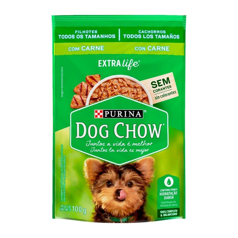 Ração Dog Chow para Filhote Carne em Sachê 100g - Embalagem com 15 Unidades