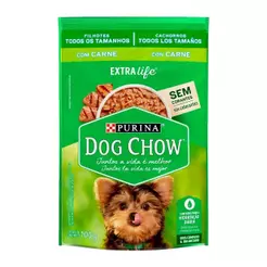 Ração Dog Chow para Filhote Carne em Sachê 100g - Embalagem com 15 Unidades