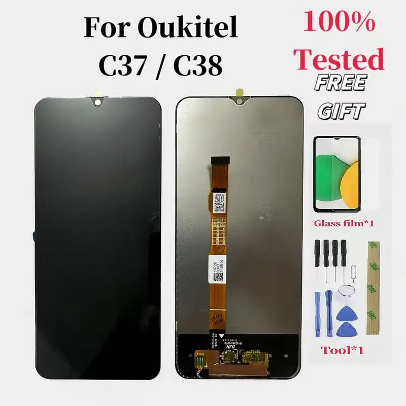 Tela De Inspeção 100 % Qualidade A + Para Substituição De LCD Oukitel C37 C38 . smartphones C38 Sensível Ao Toque