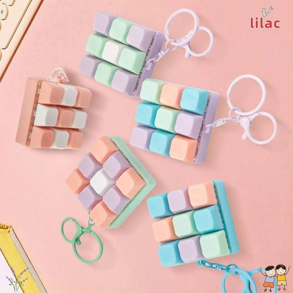 Chaveiro De Jogos De Teclado LILAC , Botão DIY Keycap Stress Relief 9 Key Toy , Descompressão Fidget