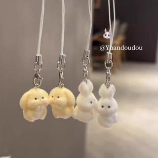 Bonito Animal respirar coelho chaveiro reunindo ornamentos de carro saco do telefone móvel pendurado corrente ano novo d