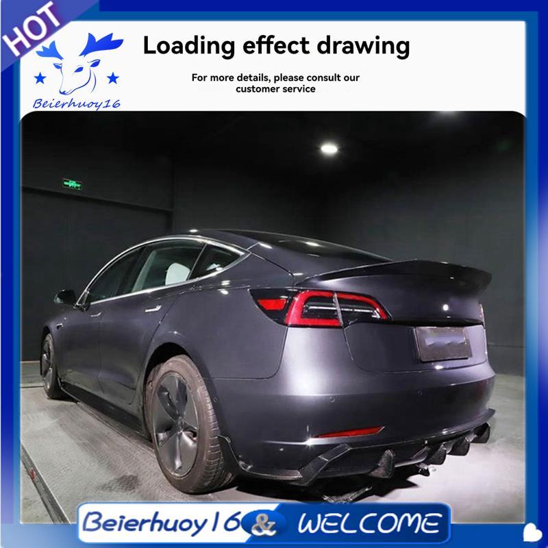 Divisores De Para-Choque Traseiro De Carro , Avental Winglet , Spoiler , Guarnição De Fibra De Carbono Seca Modelo 3 201