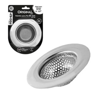 Ralo Para Pia de Cozinha em Aço Inox Premium 115mm Com Borda