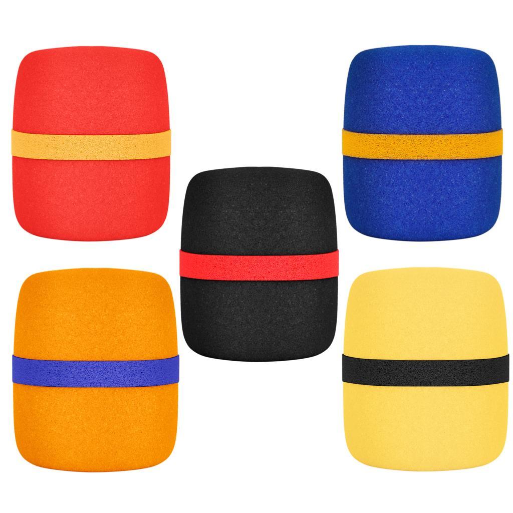 Photop-BR ERYUE Capa para microfone, 5 pacotes de espuma grossa, microfone portátil, esponja colorida para karaokê, DJ,