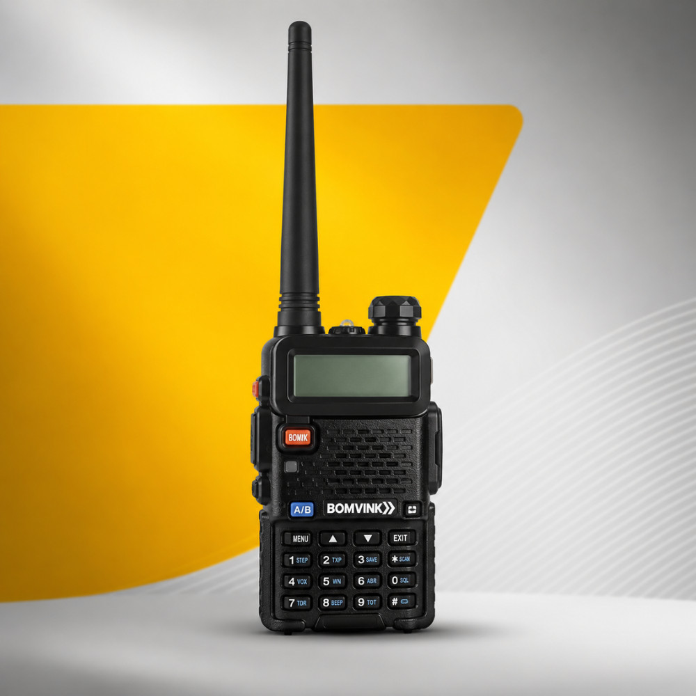 Rádio Comunicador HT Walk Talk Dual Band UHF VHF Recarregável Longo Alcance