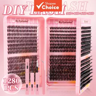Kit de Extensões de Cílios em D de Volume 8-16mm, Cílios Individuais, Cílios Postiços Leves e Esvoaç