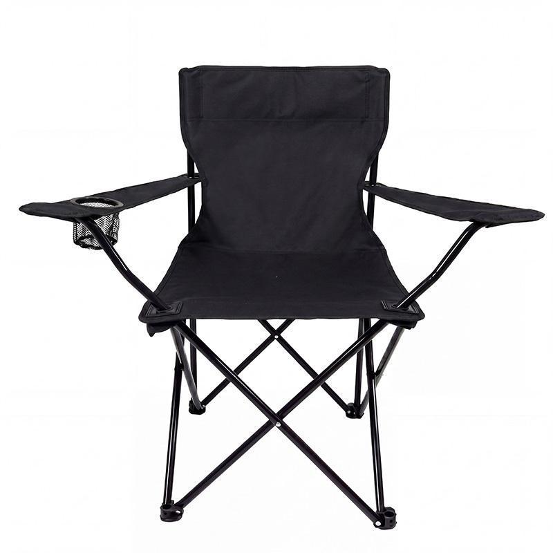 Cadeira de pesca de praia dobrável e portátil para acampamento, com porta-copos, resistente e durável, acompanhada de bo