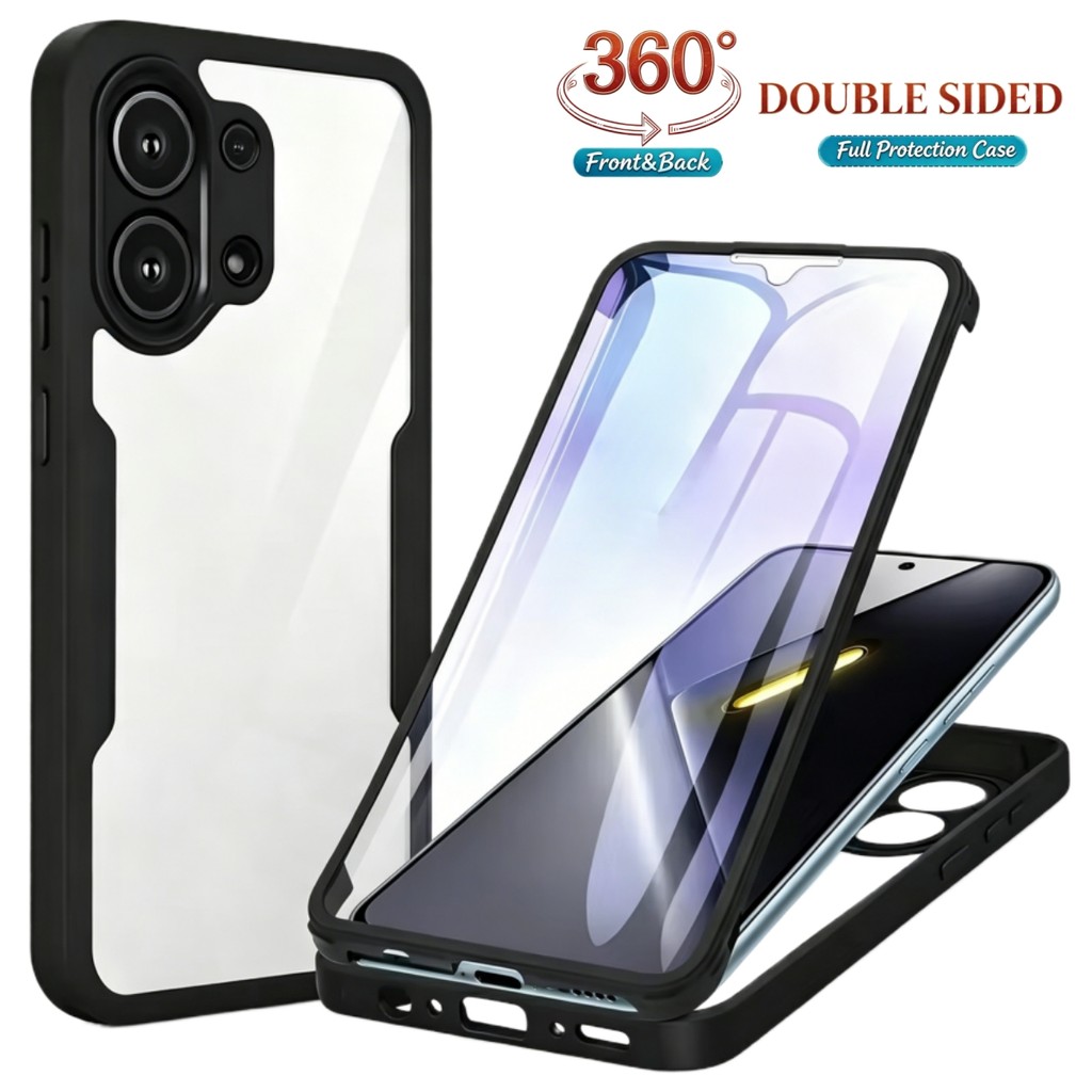 360 ° Capa Completa À Prova De Choque Para Xiaomi Poco X8 Pro Max M8 X7 X6 X5 F8 F7 M7 Pro Poco C85 C75 C65 Transparente