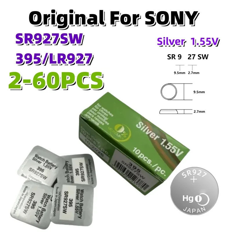 2-60 Pçs Original Para Sony SR927SW AG7 395 LR927 395A 1.55v Baterias De Lítio Botão Bateria Relógio Brinquedos Controle