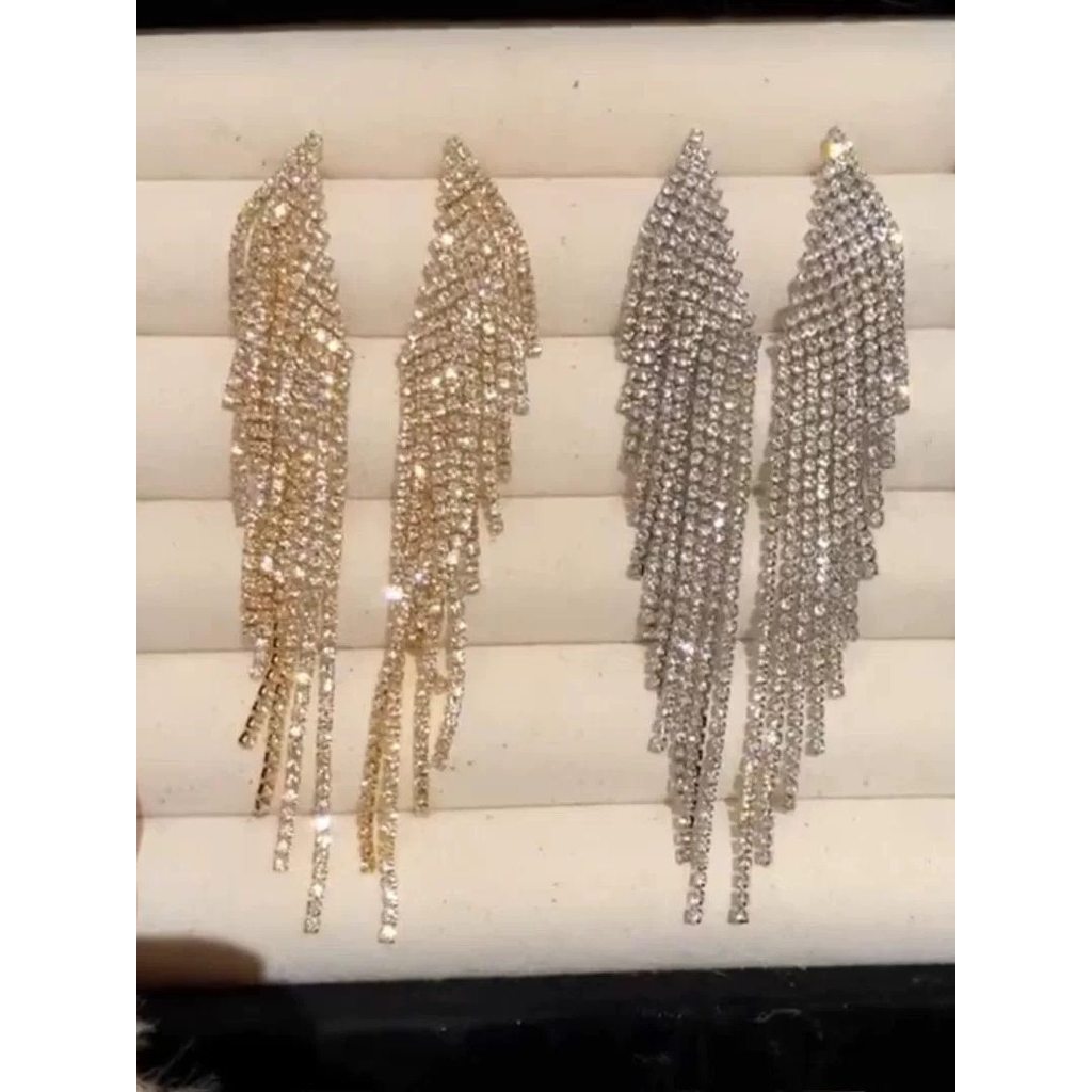 Brinco Semijoias Brinco Argola Feminino Brinco Feminino Asas de anjo Super piscando cheio de diamante borla brincos femi