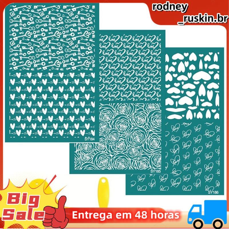Reutilizável Para Camiseta Transferências De Malha Brincos Estêncil Dia Dos Namorados Coração Flores Ferramenta De Desig
