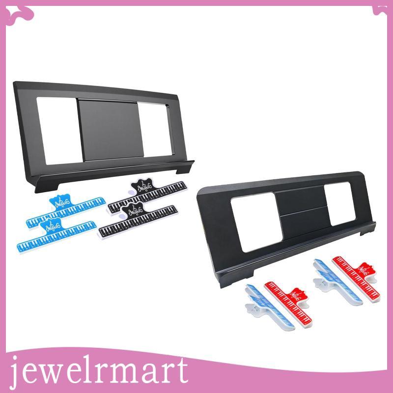 [Jewelrmart] Suporte Para Música De Piano Portátil Livros Rack De Partituras Acessório De Plástico Com 4 Clipes Artistas