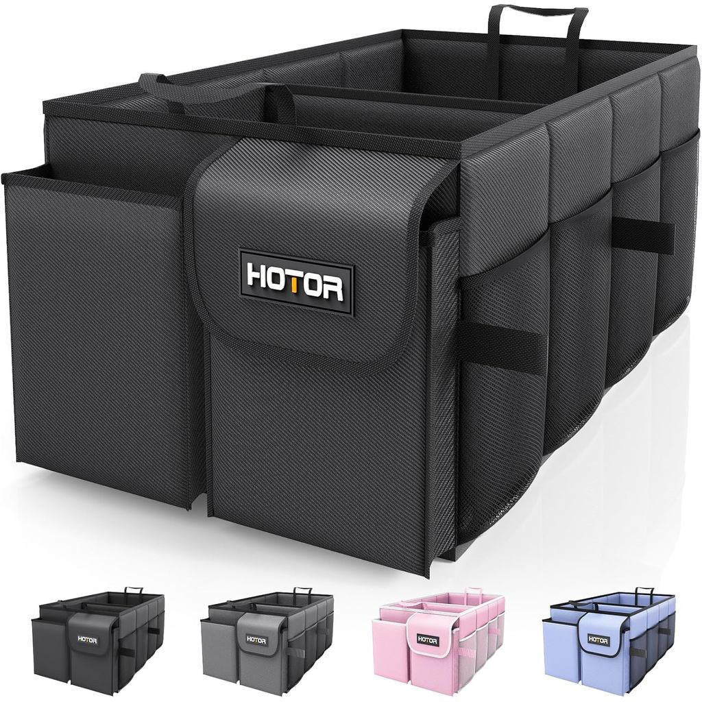 Organizador de Porta-Malas HOTOR - Caixa de Armazenamento para Carro, Organizador de Porta-Malas Dobrável para SUVs e Se