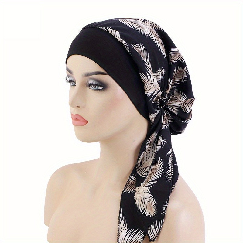 Vento Étnico Bandana Chapéu Elástico De Aba Larga Streamer Quimio Doméstico