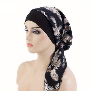 Vento Étnico Bandana Chapéu Elástico De Aba Larga Streamer Quimio Doméstico