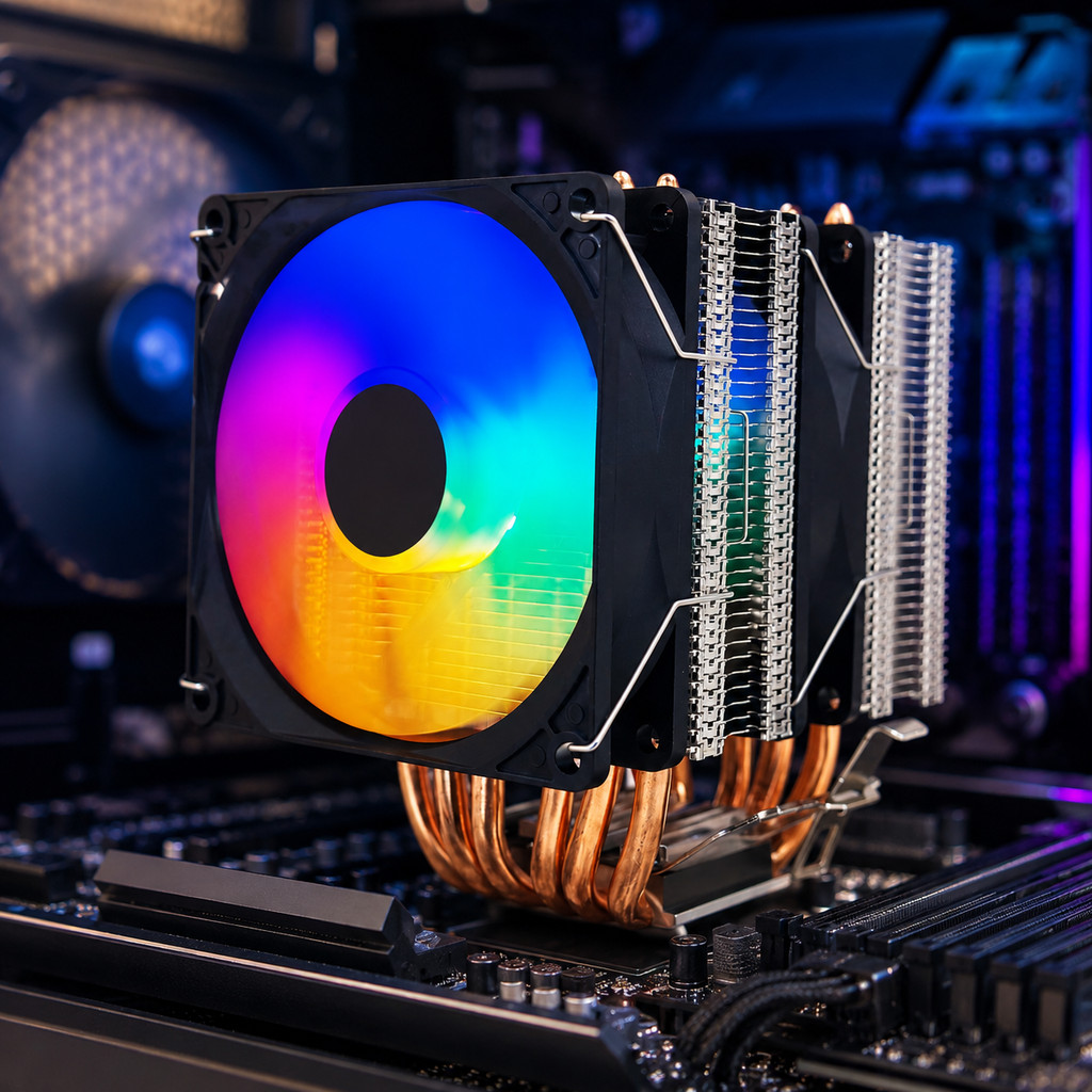 Cooler para Processador Intel AMD Fan Duplo 4 Pinos 12V 2100RPM Refrigeração Eficiente G-VR359