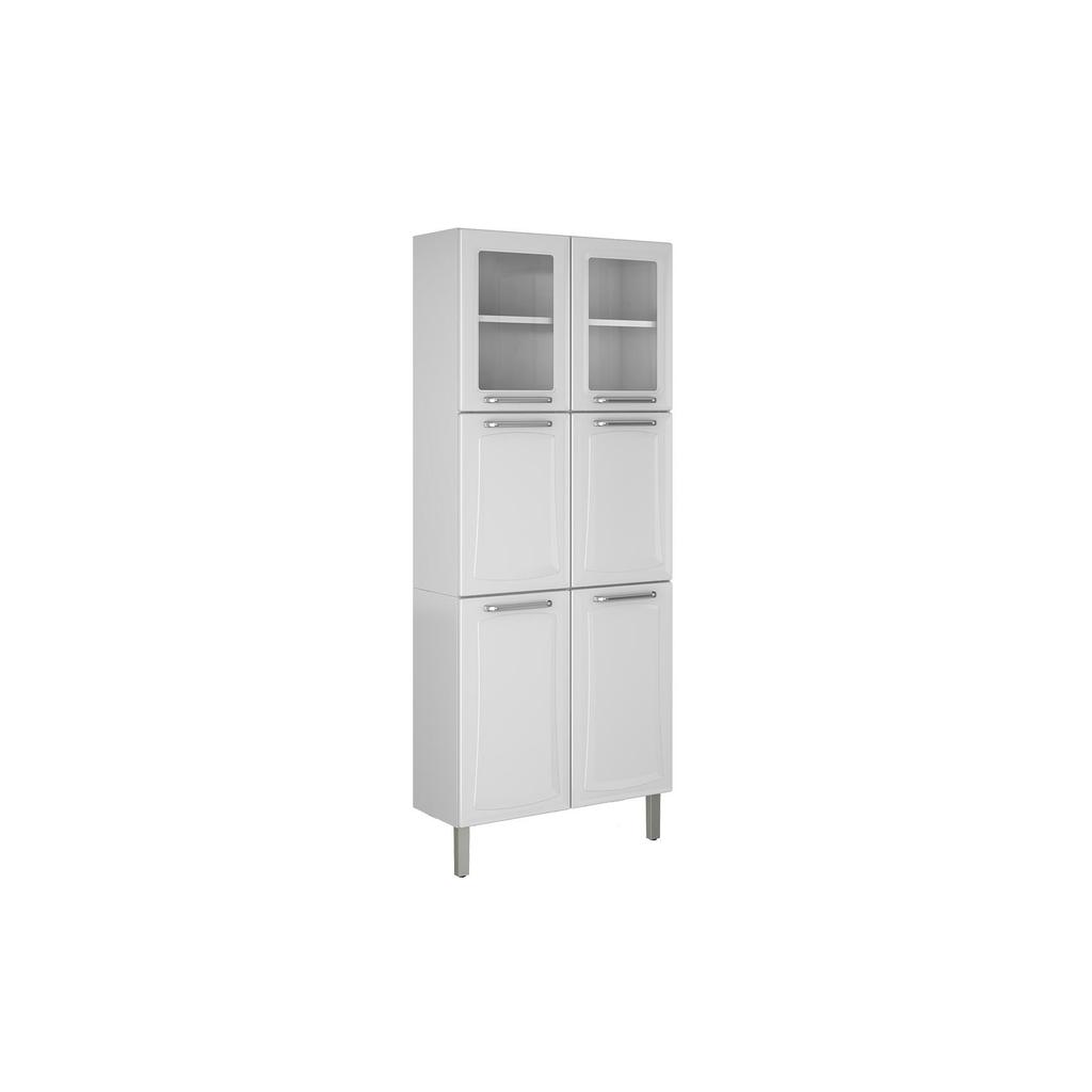 Paneleiro Duplo c/Vidro Cozinhas Itatiaia Tarsila - 6 Portas - IPLDV-70 - Branco