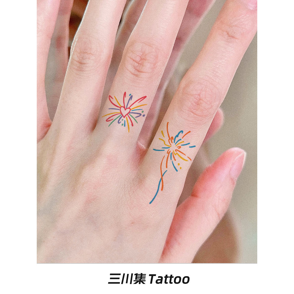 Mikawa coleção tatuagem Mini fogos de artifício dedo tatuagem adesivos bonito menina coração pequeno padrão à prova dwat