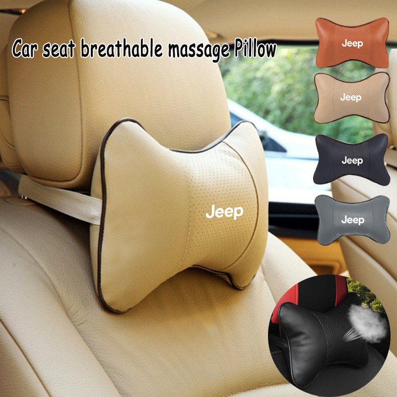 Almofada De Encosto De Cabeça Para Carro Jeep Pescoço Osso De Couro Multifuncional Universal Renegade Compass Wrangler J