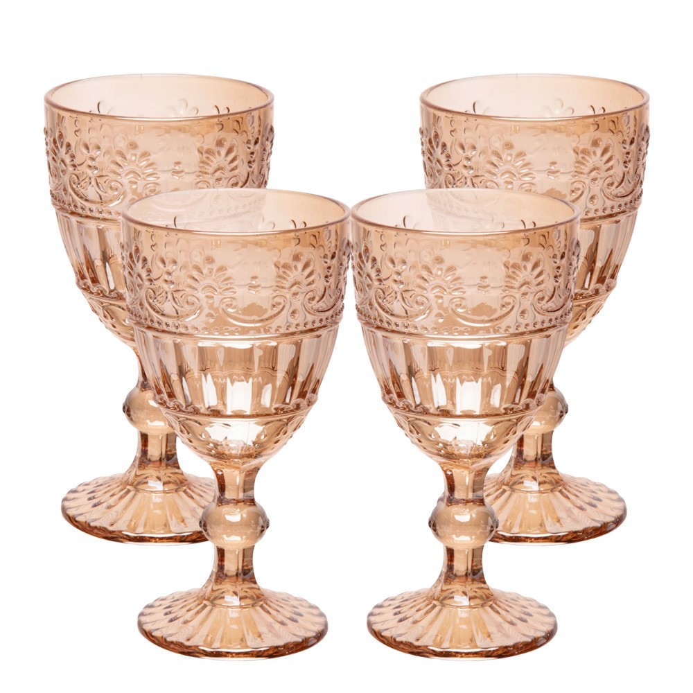 Jogo 4 Taça  de Cristal Ecológico para Água e Suco Mauve 320ml Âmbar Wolff