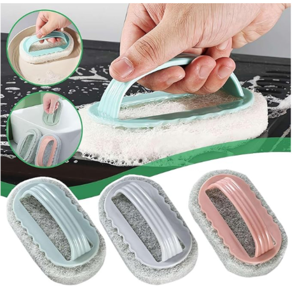 Esponja Com Pegador Para Limpeza Pesada Cozinha Para Panelas, Grades e Superfícies Difíceis