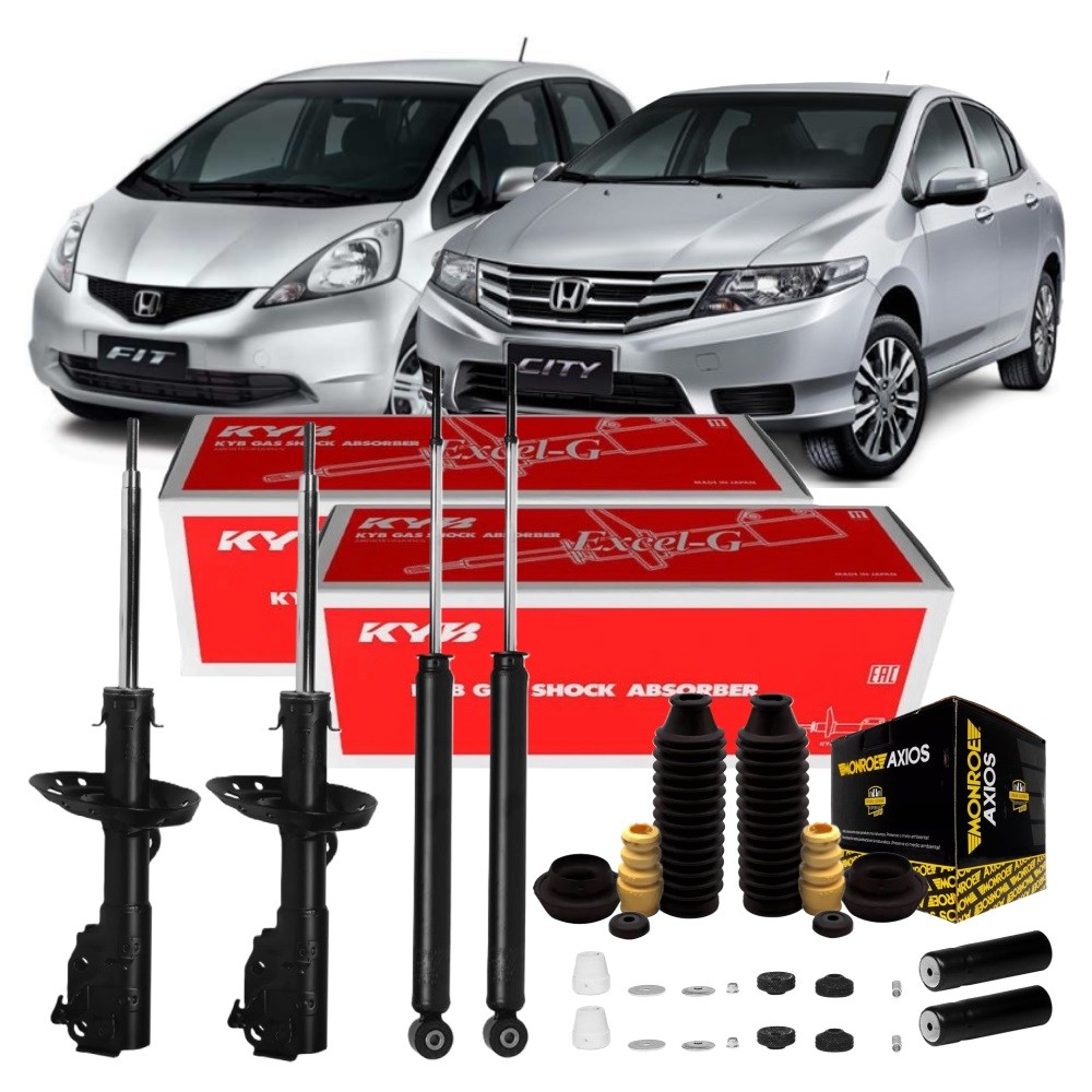 KIT 4 AMORTECEDORES C/ KITS FIT 2009 ATÉ 2014