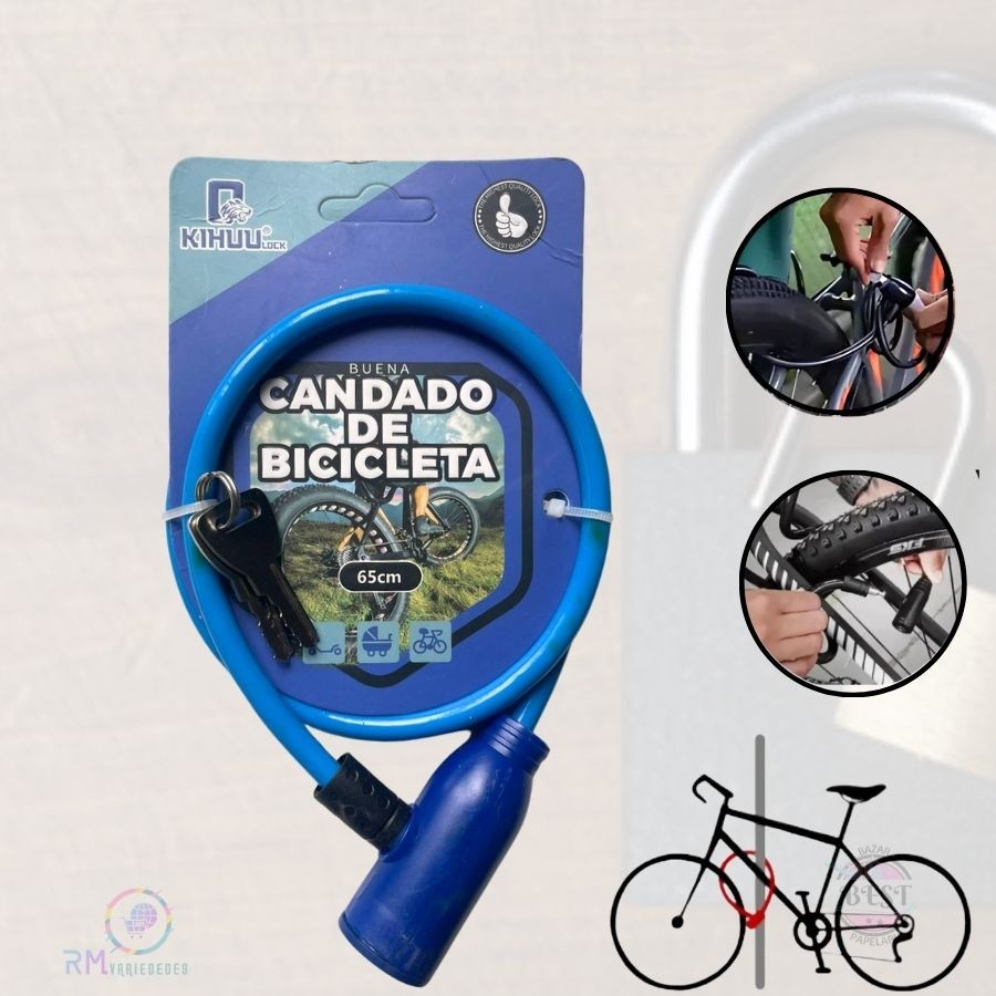 Bicicleta Bike Segurança Estepe Trava Anti Furto Cadeado Trava Bike Bicicleta Moto 65cm C/2 Chaves em Oferta na Shopee
