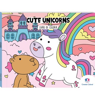 Cute Unicorns | Livro para Colorir em Oferta na Shopee