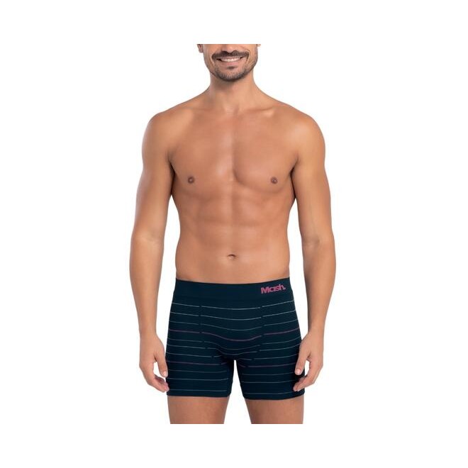 Cueca Boxer Mash Adulto Microfibra Listrada Sem Costura