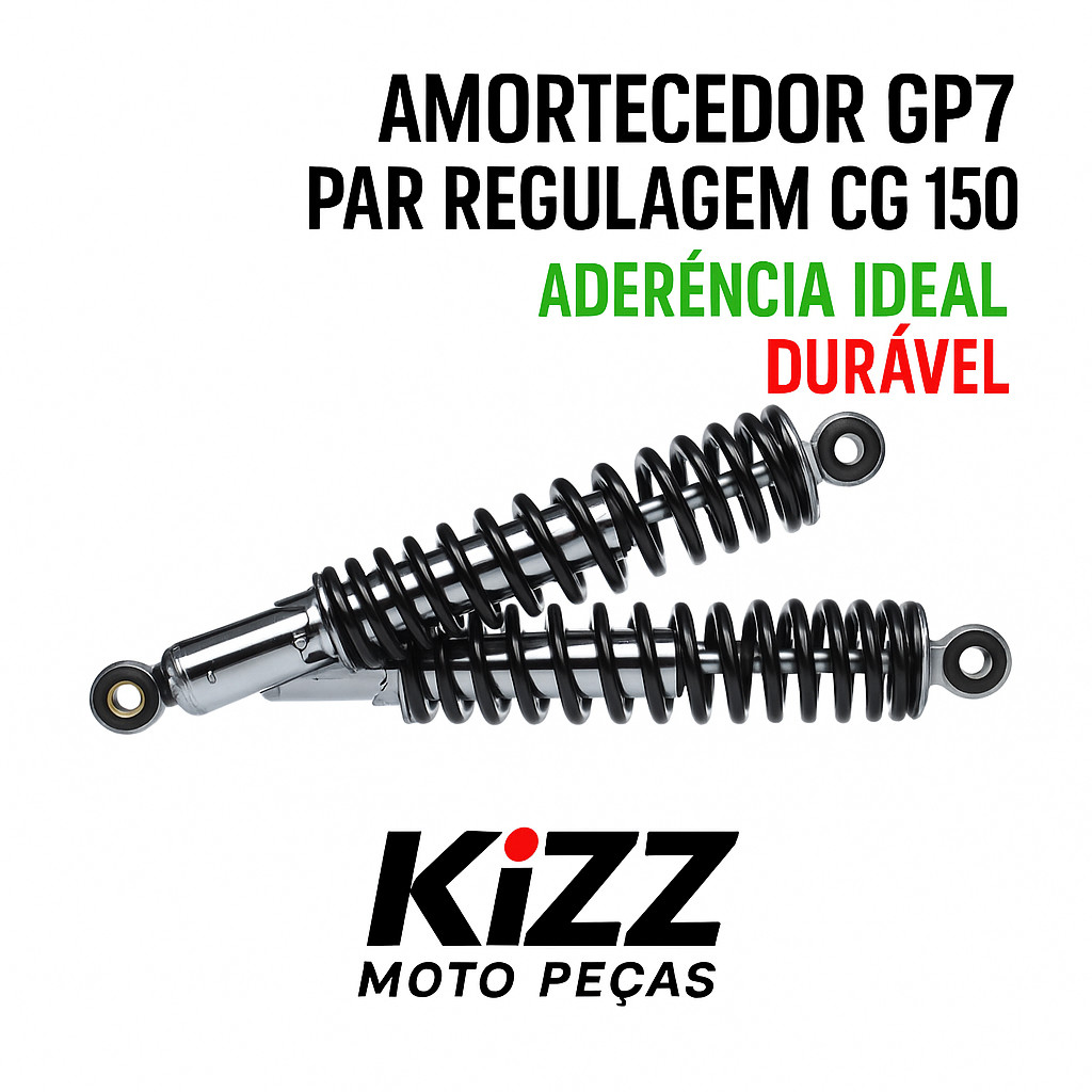 Amortecedor GP7 Par Regulagem CG 150 Aderência Ideal Durável em Oferta na Shopee