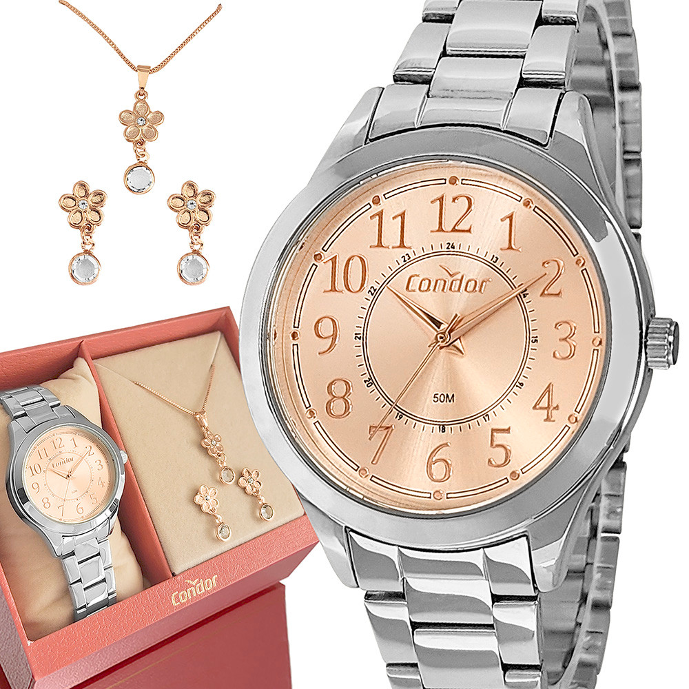 Relógio Feminino Condor Original Prata Prova Dágua Analógico em Oferta na Shopee