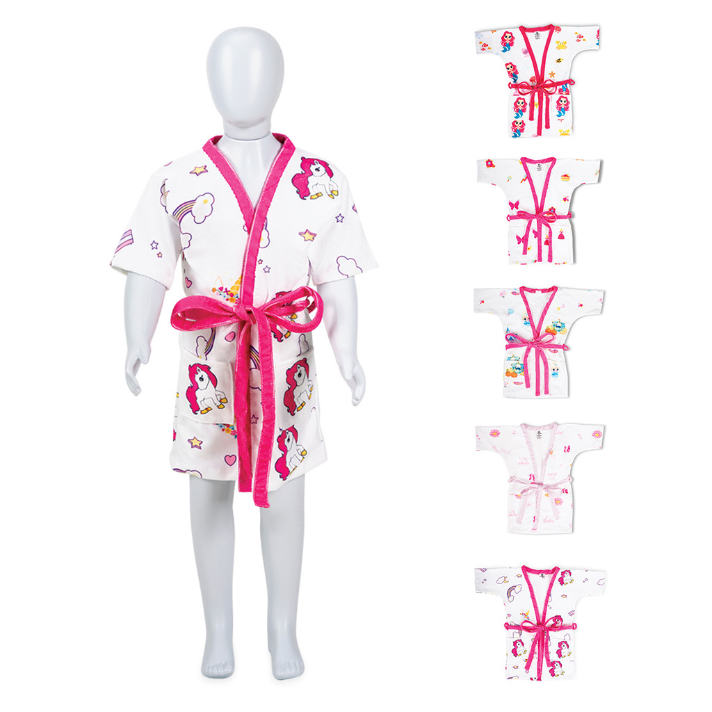 Roupão Infantil Atoalhado Banho Piscina Praia Menina 04 A 10 Ano em Oferta na Shopee