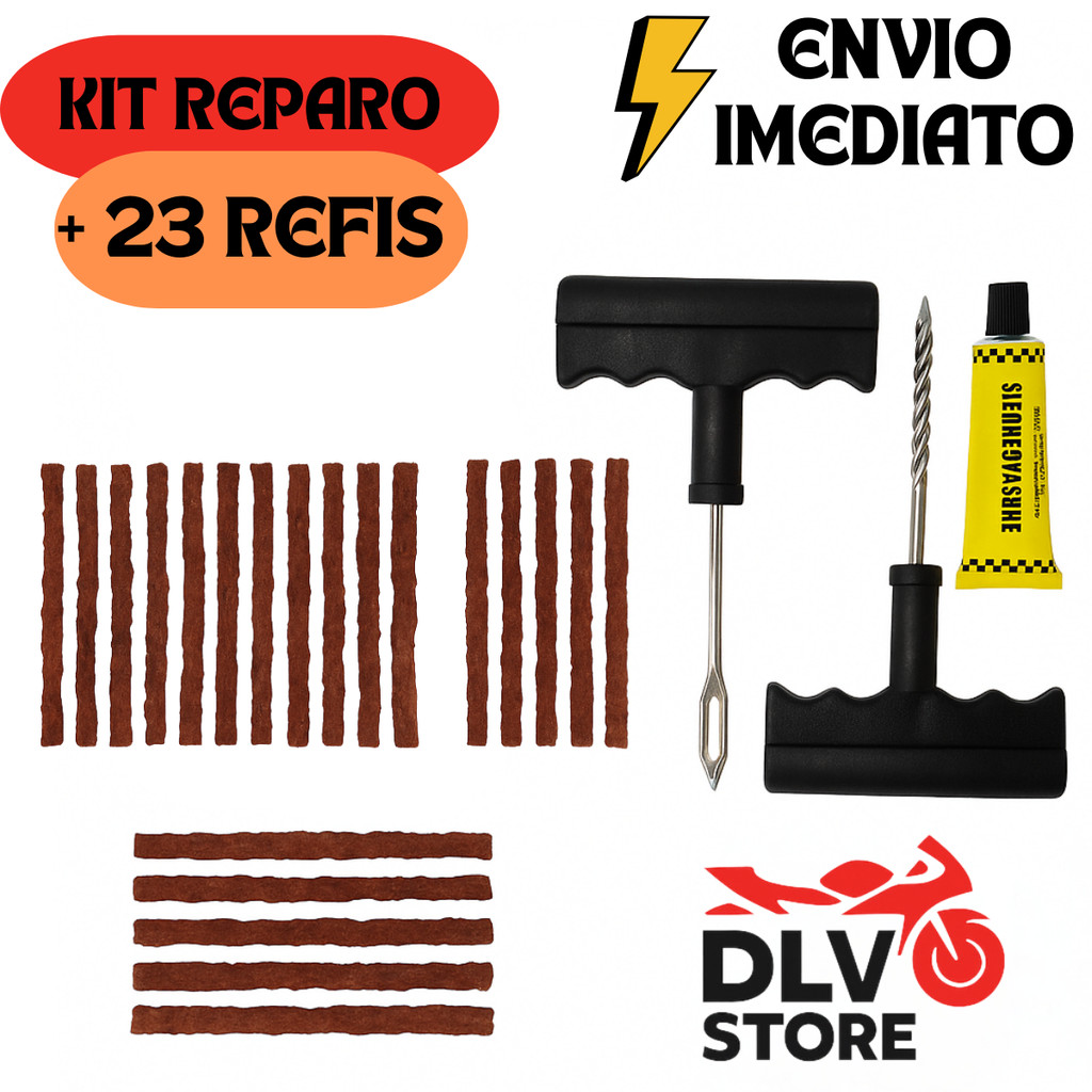 Kit Reparo Pneu Sem Camara Carro E Moto macarrão ou somete Refil Macarrão Selante Remendo em Oferta na Shopee