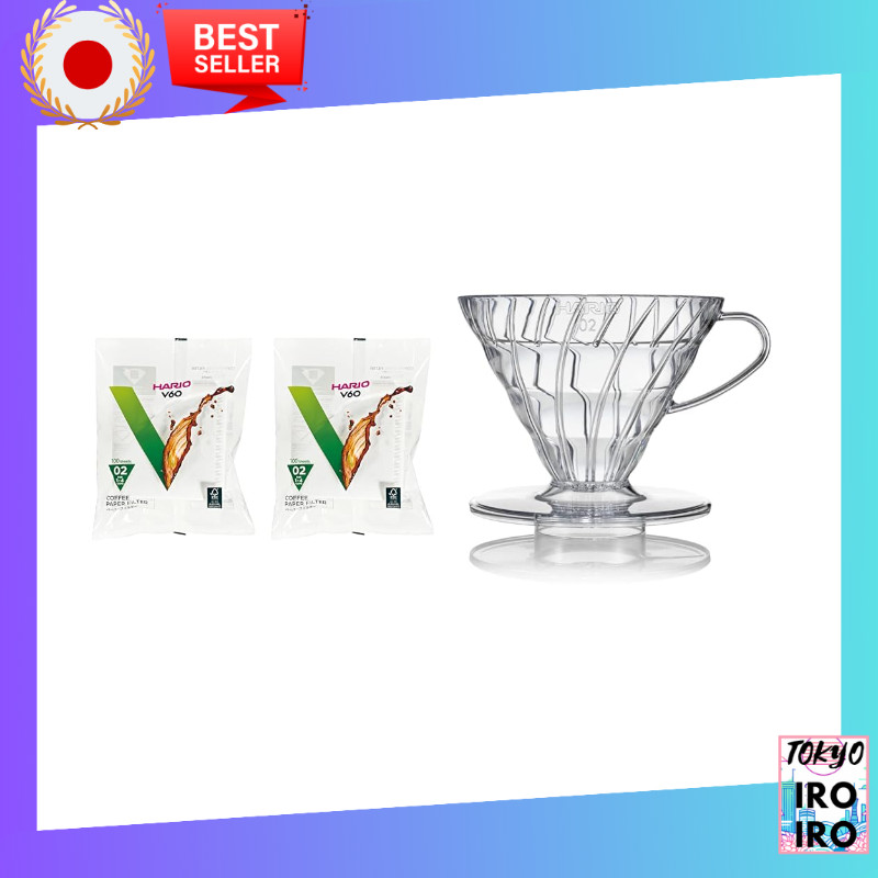 【Conjunto de Compra】HARIO V60 Filtro de Papel 02 W Branco para 1-4 xícaras, fabricado no Japão VCF-02-100W com 200