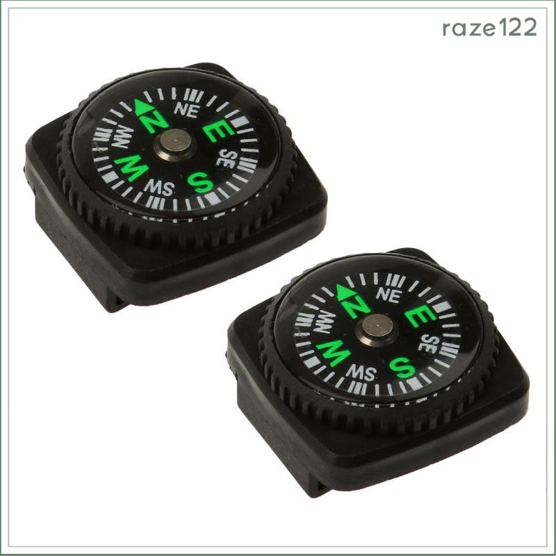 [Raze122] 2 Peças Mini Bússola À Prova D'água Com Coldre Pulseira De Relógio Preta