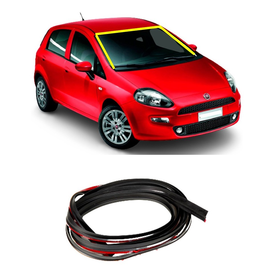 Borracha Parabrisa Vidro Dianteiro Fiat Punto Adesivado