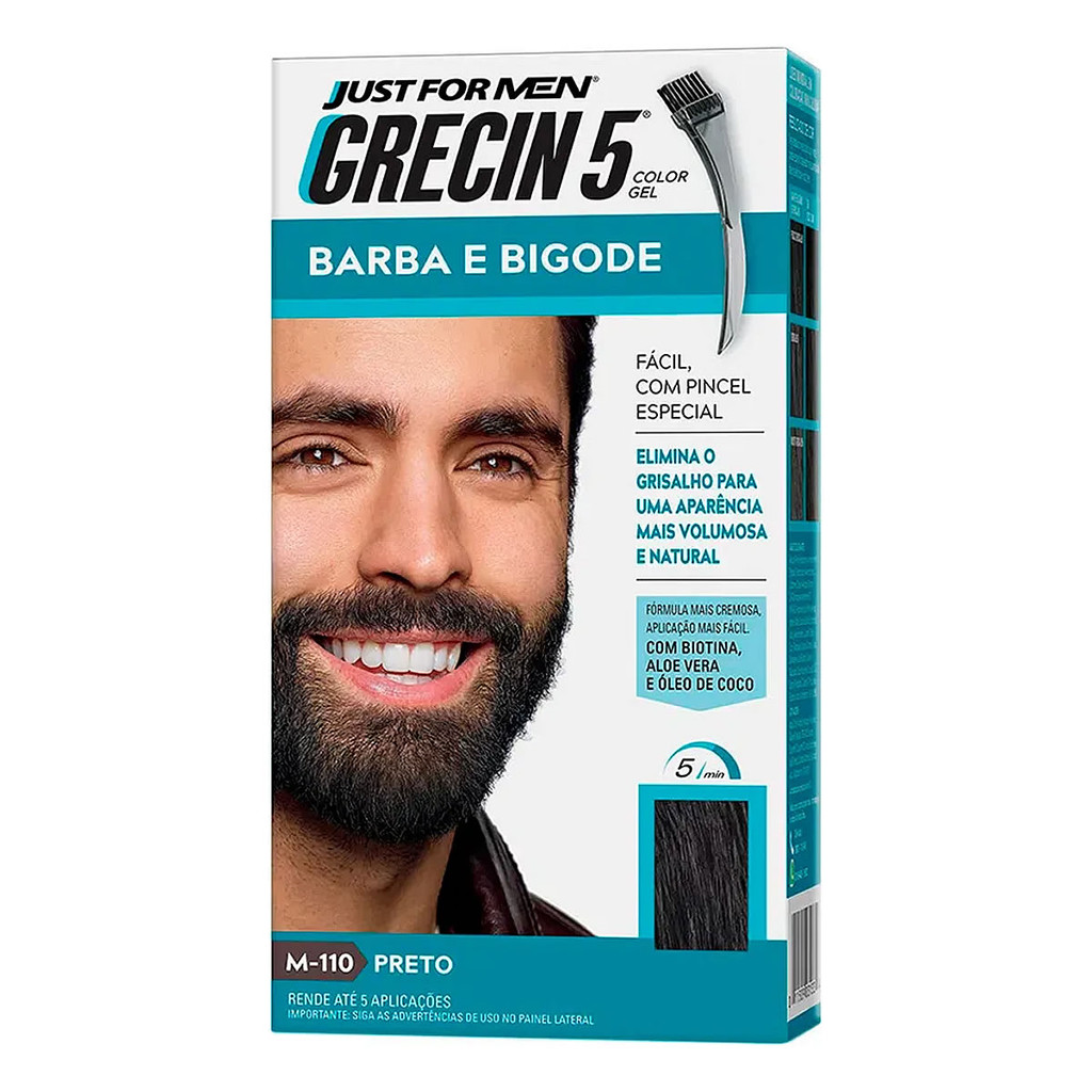 Tonalizante Grecin 5 Barba e Bigode Gel Preto em Oferta na Shopee