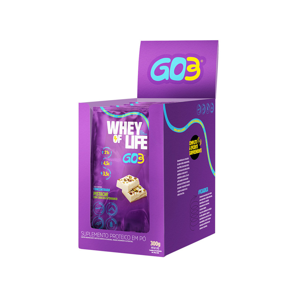 WHEY PROTEIN CONCENTRADO GO3 - DISPLAY 10 SACHÊS
