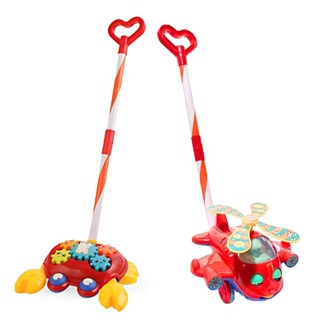 Brinquedo Bebê Empurrar Puxar Som Musical Educativo Pedagogico Pica Pau Aviao ou Siri em Oferta na Shopee