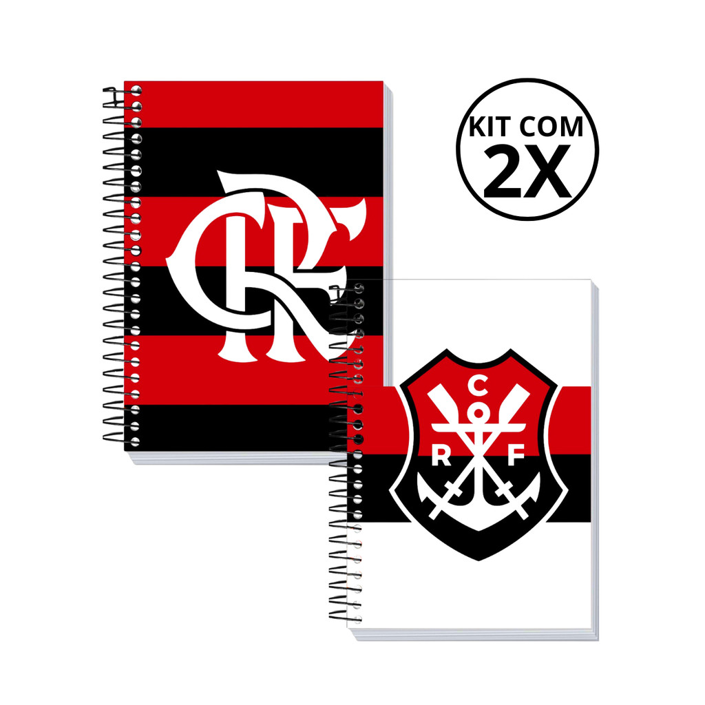 Kit 2 Cadernos 1 Matéria Universitário 80 Folhas Flamengo em Oferta na Shopee