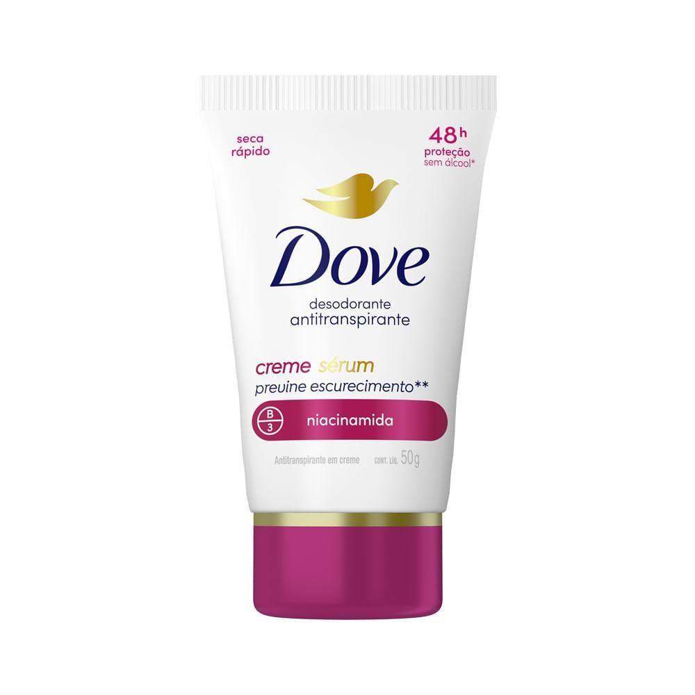 DESODORANTE DOVE CREME SERUM BISNAGA PREVINE ESCURECIMENTO 50GR em Oferta na Shopee