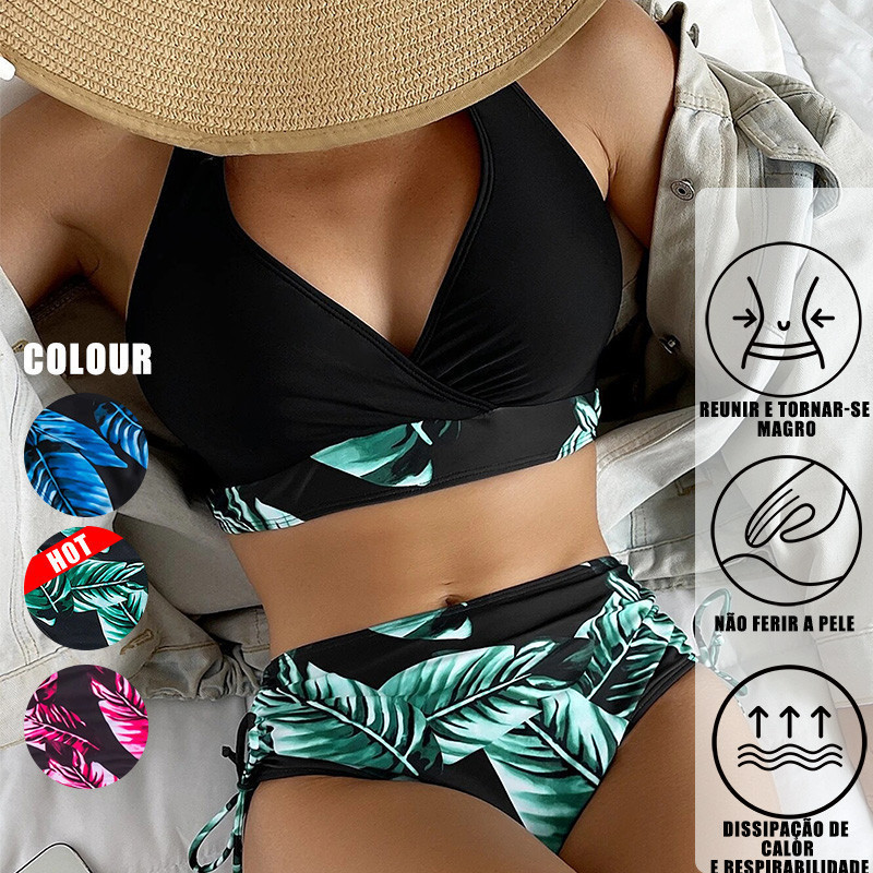 2025 novo estilo verão biquíni feminino high-End Sexy Halter cintura alta divisão maiô europa américa