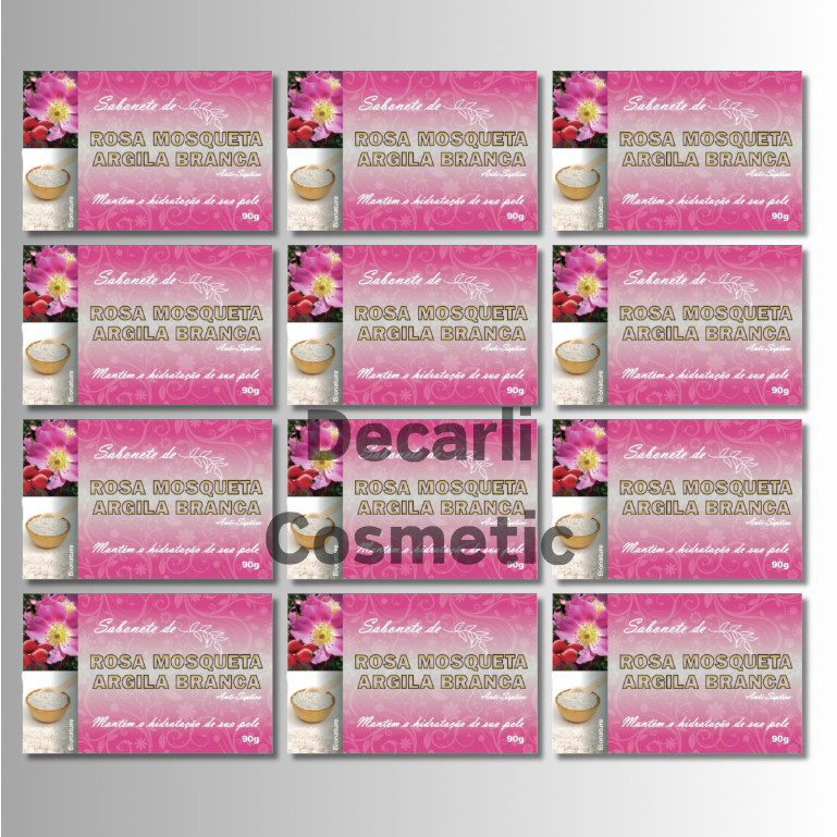 12 UN Sabonete Barra de Argila Branca Com Rosa Mosqueta 90g  Bionature em Oferta na Shopee